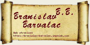 Branislav Barvalac vizit kartica
